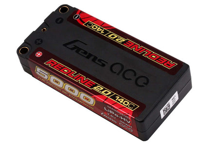 Gens Ace Redline 2.0 2S Shorty LiHV Battery (7.6V/5000mAh) – 140C Burst
