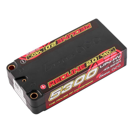 Gens Ace Redline 2.0 2S Shorty LiHV Battery 140C (7.6V/5300mAh) w/5mm Bullets (Part #GEA53002S14D5)