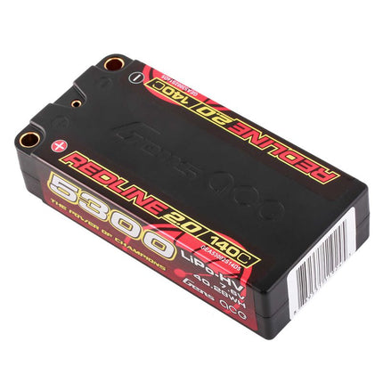 Gens Ace Redline 2.0 2S Shorty LiHV Battery 140C (7.6V/5300mAh) w/5mm Bullets (Part #GEA53002S14D5)