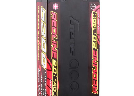 Gens Ace Redline 2.0 2S Shorty LiHV Battery 140C (7.6V/5300mAh) w/5mm Bullets (Part #GEA53002S14D5)