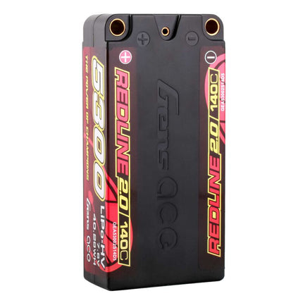 Gens Ace Redline 2.0 2S Shorty LiHV Battery 140C (7.6V/5300mAh) w/5mm Bullets (Part #GEA53002S14D5)