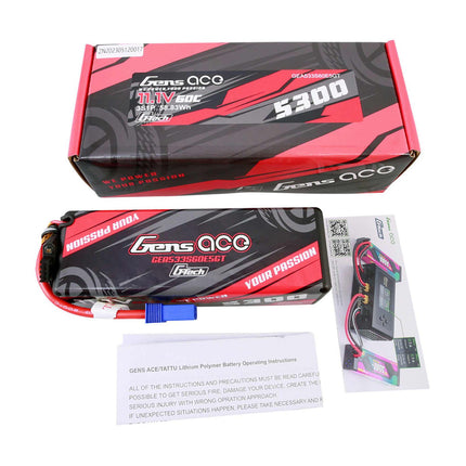 Gens Ace G-Tech Smart 3S LiPo Battery 60C (11.1V/5300mAh) w/EC5 – GEA533S60E5GT