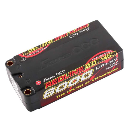 Gens Ace Redline 2.0 2S Shorty LiHV Battery (7.6V/6000mAh) – 140C Burst