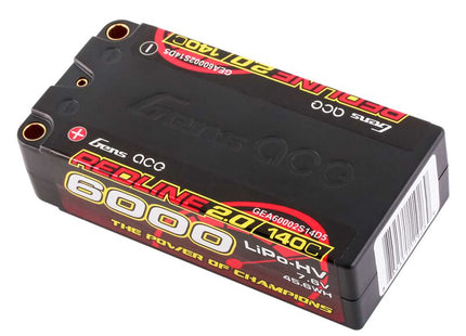 Gens Ace Redline 2.0 2S Shorty LiHV Battery (7.6V/6000mAh) – 140C Burst