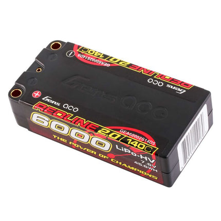 Gens Ace Redline 2.0 2S Shorty LiHV Battery (7.6V/6000mAh) – 140C Burst