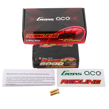 Gens Ace Redline 2.0 2S Shorty LiHV Battery (7.6V/6000mAh) – 140C Burst