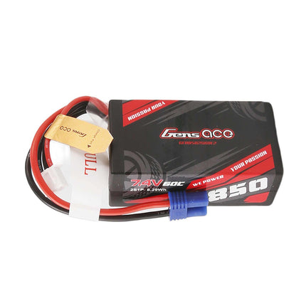 Gens Ace 2S 850mAh 60C LiPo Battery – EC2 Connector