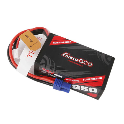 Gens Ace 2S 850mAh 60C LiPo Battery – EC2 Connector