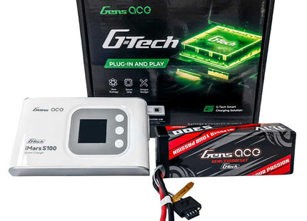 Gens Ace G-Tech Smart 3S Bundle w/ 3S 60C EC5 LiPo Battery (5300mAh) & iMars S100 Charger  Part Number: GEAS100533S60GT