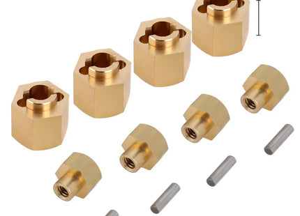INJORA 7mm Brass Wheel Hex Hub Extenders for Axial SCX24
