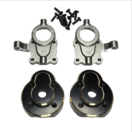 HobbyPlus CR18P Aluminum Steering Knuckles & Brass Portal Covers Set HBP240391