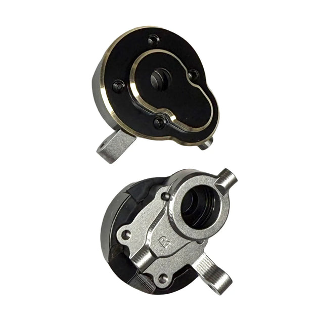 HobbyPlus CR18P Aluminum Steering Knuckles & Brass Portal Covers Set HBP240391