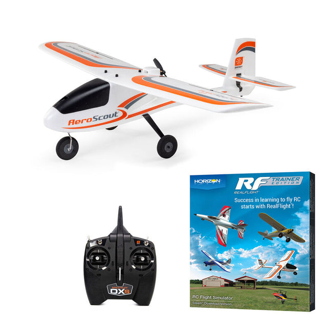 HobbyZone AeroScout S 2 1.1m RTF Trainer Electric Airplane w/SAFE & RealFlight (HBZ380002)