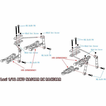 Hot Racing Losi 1/12 NASCAR &  Arrma Typhon Grom Anti-Roll Sway Bar Set (Front & Rear) (HRAGRM311TY01)