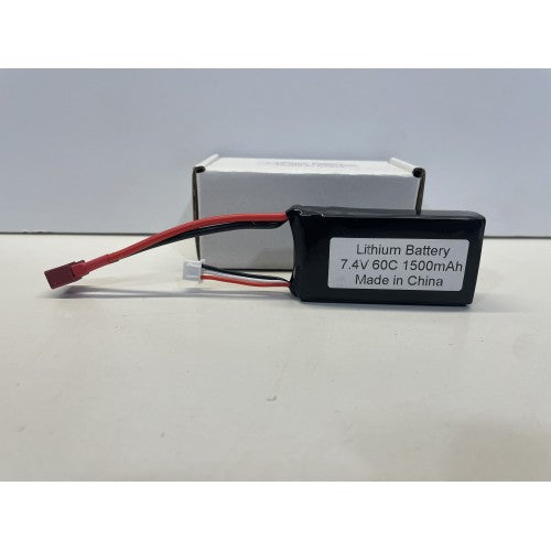 Zeda Power 2S 1500mAh 60C LiPo Battery – T Plug Product Code: Zeda Mini 1500 60C