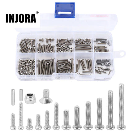 INJORA M1.6 M2 M2.5 Grade 12.9 Stainless Steel Hex Screws & Nuts Hardware Kit for 1/18 TRX4M – 4M-15