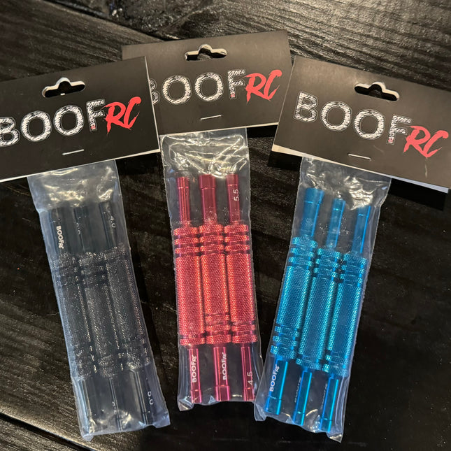 BOOF RC 3pc Double-Head Hex Wrench Set – BFYZ1046 Aluminum Alloy Sleeve Drivers – 4.0 / 4.5 / 5.0 / 5.5 / 7.0 / 8.0mm