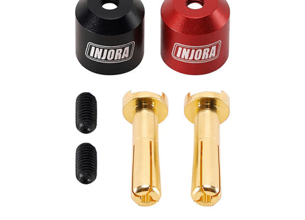 INJORA Heatsink Bullet Plug Connector Grips (4mm & 5mm) – Black or Red – INA-117