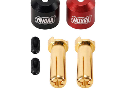 INJORA Heatsink Bullet Plug Connector Grips (4mm & 5mm) – Black or Red – INA-117