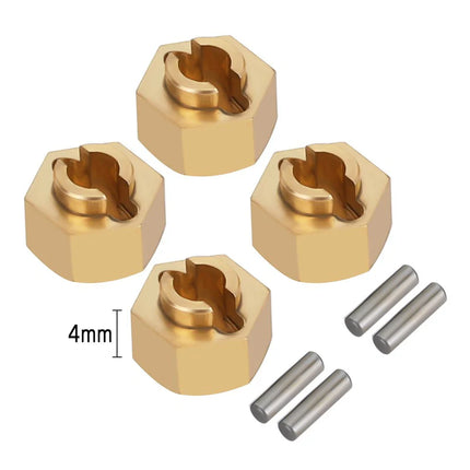 INJORA 7mm Brass Wheel Hex Hub Extenders for Axial SCX24 SCX24-34GD