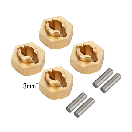 INJORA 7mm Brass Wheel Hex Hub Extenders for Axial SCX24 SCX24-34GD