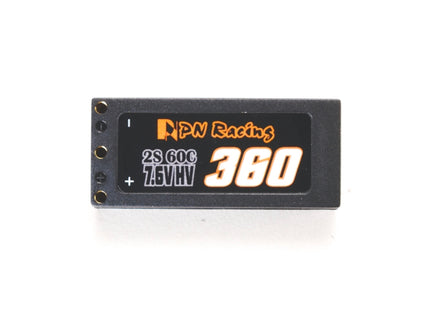 PN Racing V5 LiPo 2S 7.6V HV 360mAh 60C Hardcase Battery (w/ Charging Cable) – 733360