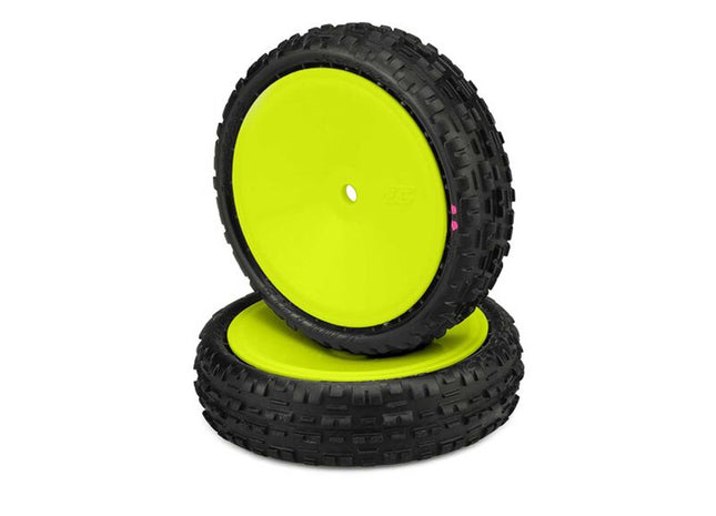 JConcepts Swaggers 2WD Front 2.2" Carpet Tires (Pink) – Pre-Mounted on 3376 Wheels (12mm Hex)