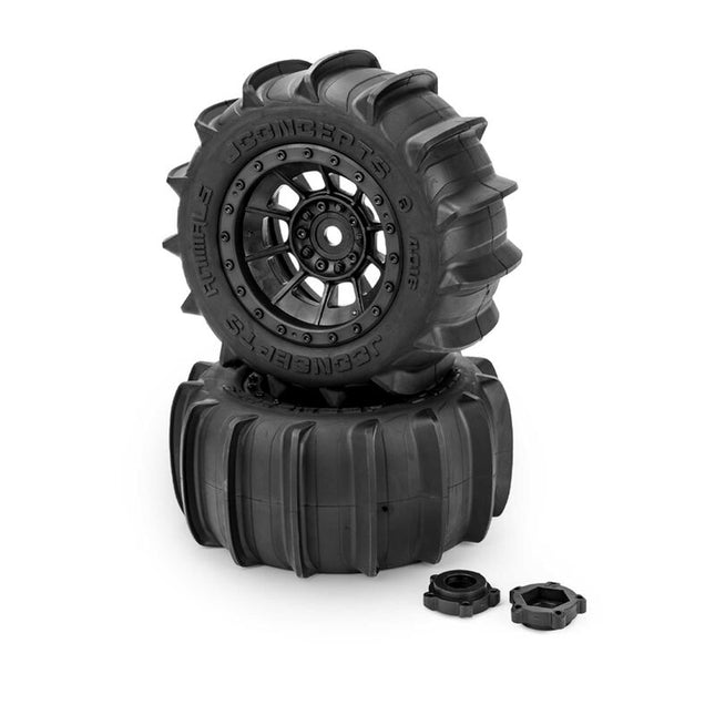 JConcepts Animals Pre-Mounted Monster Truck Tires (Black/Platinum) – 2-Pack