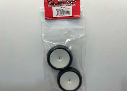 LC Racing Jetgo Mini Buggy 2WD Front Tires Pre-Mounted (50° Yellow Dot, White Rim) – L5071