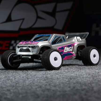 Losi Micro-T 1/28 RTR 2WD Stadium Truck (Silver or White)