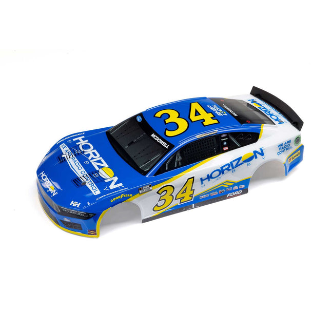 Losi NASCAR Michael McDowell #34 Horizon Hobby 2024 Ford Mustang Pre-Painted Body – Part #: LOS-1922