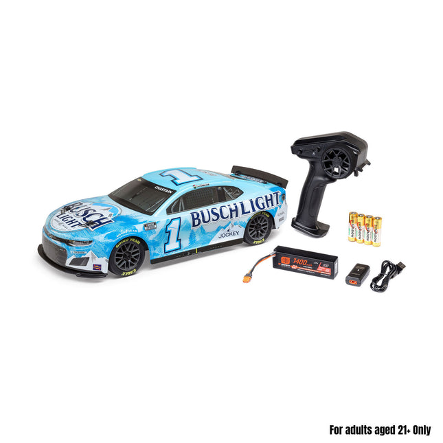Losi LOS1122501 1/12 NASCAR RC Race Car – Ross Chastain No. 1 Busch Light 2025 Camaro ZL1 2S AWD RTR (Battery & Charger Included)