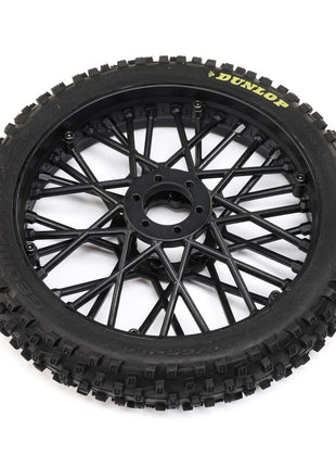 Losi Promoto-MX Dunlop MX53 Front Pre-Mounted Tire (Black or Chrome)