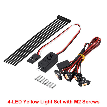 INJORA Rock Lights Kit w/Controller for 1/18 & 1/24 RC Crawlers — White or Yellow