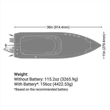 Pro Boat Sonicwake 36" V3 Self-Righting RTR V-Hull Brushless Boat (Black) w/SLT3 2.4GHz Radio (PRB-2171)
