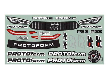 PROTOform P63 1/10 Touring Car Body – Lightweight (0.65mm) Clear, 190mm – PRM158025
