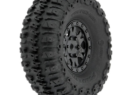 Pro-Line SCX24 1.0" Trencher Pre-Mounted Tires w/ Black Impulse Wheels (4) – PRO1020910 (Medium Compound)
