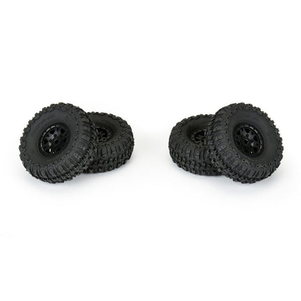 Pro-Line SCX24 1.0" Trencher Pre-Mounted Tires w/ Black Impulse Wheels (4) – PRO1020910 (Medium Compound)