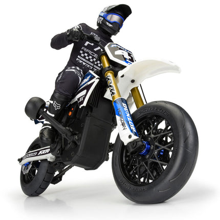 Pro-Line 1/4 Supermoto Motorcycle Front Tire Pre-Mounted (Black) (1) (S3) PRO1022210