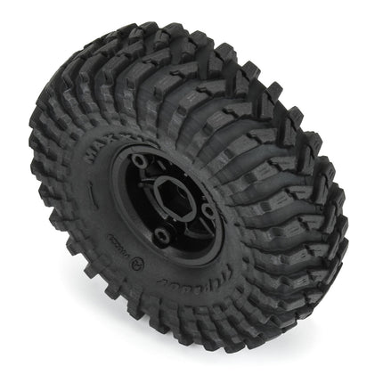 Pro-Line SCX24 1.0" Maxxis Trepador Pre-Mounted Tires (63.5mm OD, Soft) w/ Black Holcomb Bead-Loc Wheels (4) – PRO1022510