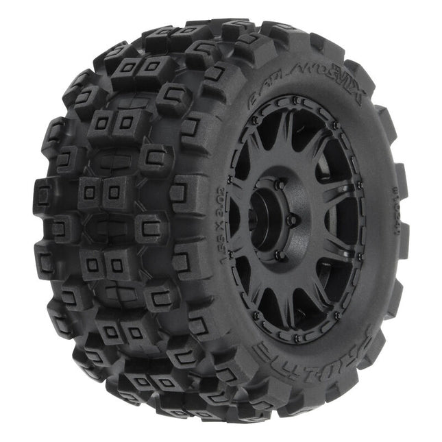 Pro-Line Badlands MX Pre-Mounted MT 1/18 Tire Set (Black) (4) – 12mm Hex Part Number: PRO10241-10