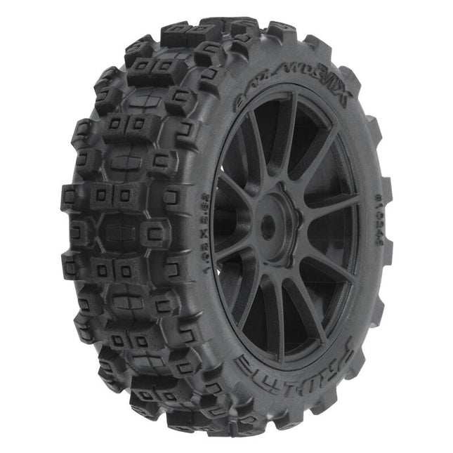 Pro-Line Badlands MX 1.9" Pre-Mounted Buggy Tire w/Mach-10 Wheel (Black) (4) (Typhon™ GROM) – Medium Compound Part# PRO10246-10