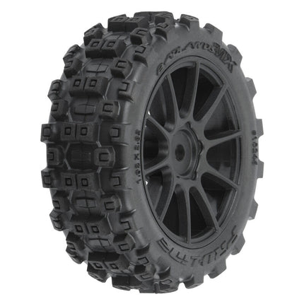 Pro-Line Badlands MX 1.9" Pre-Mounted Buggy Tire w/Mach-10 Wheel (Black) (4) (Typhon™ GROM) – Medium Compound Part# PRO10246-10