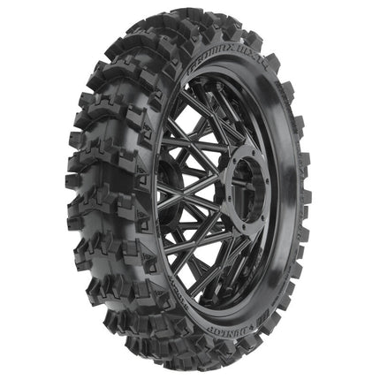 Pro-Line 1/4 Dunlop Geomax MX14 V2 Bead Motocross Pre-Mounted Rear Tire (Black) (1) w/ Bullyspoke Wheel (CR4) (PRO1024710)