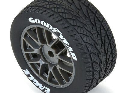 Pro-Line 1/12 Goodyear Eagle Wet Tire F/R Mounted Gray Wheels (4): Losi NASCAR PRO1028310