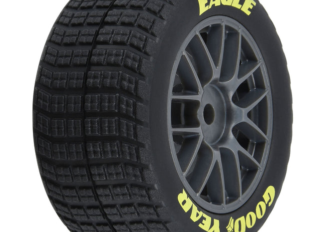 Pro-Line 1/12 Goodyear Eagle Dirt Tire F/R Mounted Gray Wheels (4): Losi NASCAR PRO1030310
