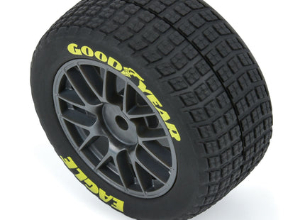Pro-Line 1/12 Goodyear Eagle Dirt Tire F/R Mounted Gray Wheels (4): Losi NASCAR PRO1030310