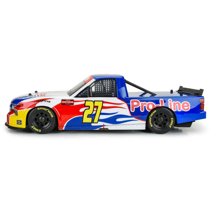Pro-Line 1/12 Pre-Cut 2024 Chevy® Silverado® NASCAR® Truck Series Clear Body – Losi® NASCAR® Part# PRO365300