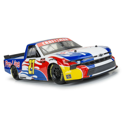 Pro-Line 1/12 Pre-Cut 2024 Chevy® Silverado® NASCAR® Truck Series Clear Body – Losi® NASCAR® Part# PRO365300