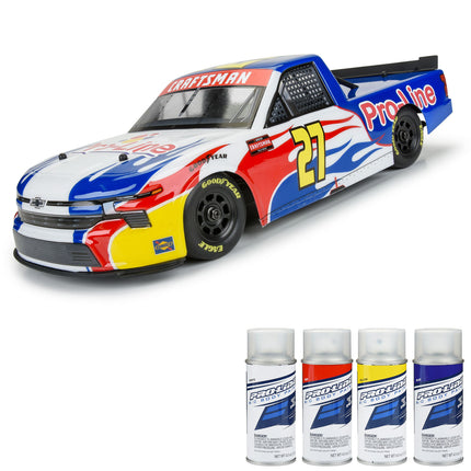 Pro-Line 1/12 Pre-Cut 2024 Chevy® Silverado® NASCAR® Truck Series Clear Body – Losi® NASCAR® Part# PRO365300